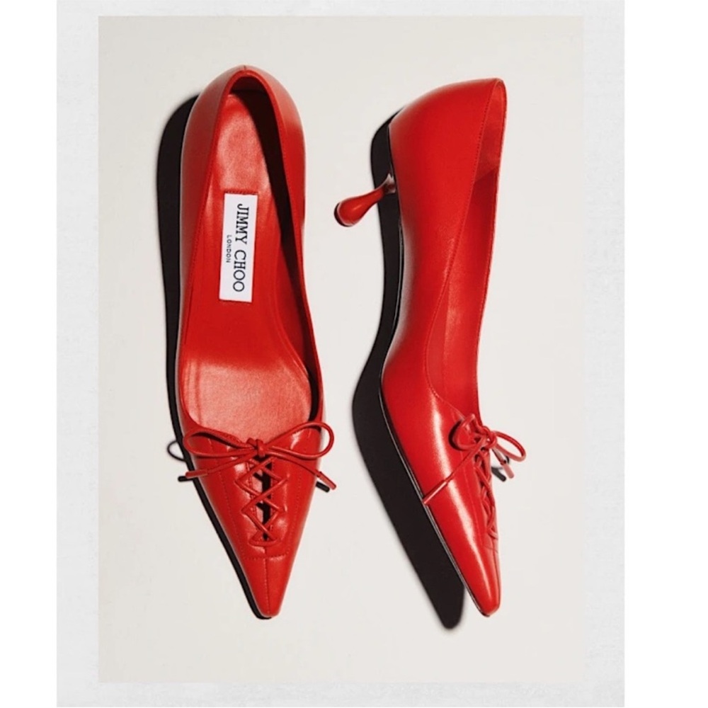 New Jimmy Choo Scarlett 50 Pointed-Toe Lace-Up $1,095 37.5